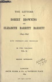Cover of: Letters of Robert Browning and Elizabeth Barrett Barrett, 1845-1846. by Robert Browning