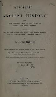 Cover of: Lectures on ancient history: from the earliest times to the taking of Alexandria by Octavianu