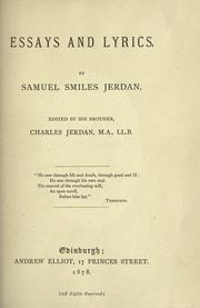 Cover of: Essays and lyrics by Samuel Smiles Jerdan