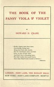 Cover of: The book of the pansy, viola, & violet by Howard H. Crane