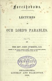 Cover of: Foreshadows. by Rev. John Cumming D.D.