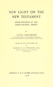 Cover of: New light on the New Testament from records of the Graeco-Roman period