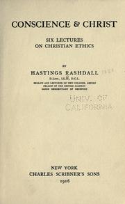 Cover of: Conscience & Christ by by Hastings Rashdall.