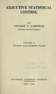 Cover of: Executive statistical control by Farnham, Dwight Thompson