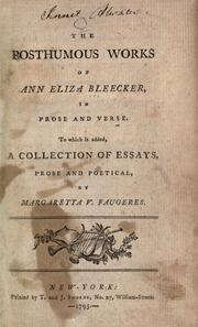 Cover of: Posthumous works, in prose and verse.: To which is added a collection of essays, prose and poetical