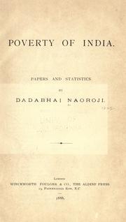 Cover of: Poverty of India. by Naoroji, Dadabhai, Naoroji, Dadabhai