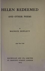 Cover of: Helen redeemed, and other poems. by Maurice Henry Hewlett