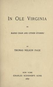 Cover of: In ole Virginia by Thomas Nelson Page
