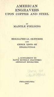 Cover of: American engravers upon copper and steel by Mantle Fielding