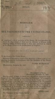 Cover of: Message of the president of the United States by United States. Department of State.