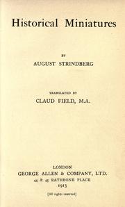 Historiska miniatyrer by August Strindberg