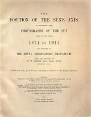 Cover of: Position of the sun's axis by Royal Greenwich Observatory.