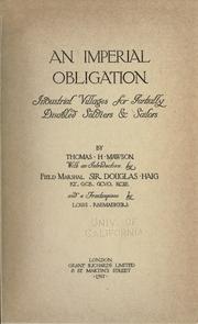 Cover of: Imperial obligation: industrial villages for partially disabled soldiers and sailors.