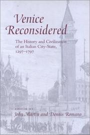 Cover of: Venice Reconsidered: The History and Civilization of an Italian City-State, 1297--1797