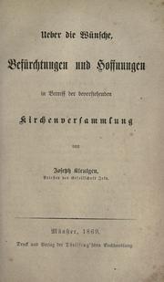 Cover of: Ueber die W©·unsche, Bef©·urchtungen und Hoffnungen in Betreff der bevorstehenden Kirchenversammlung