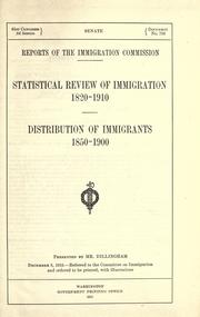 Cover of: Reports of the Immigration Commission. by United States. Immigration Commission (1907-1910)