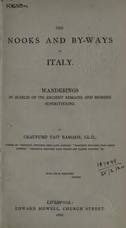 Cover of: The nooks and by-ways of Italy - by Craufurd Tait Ramage