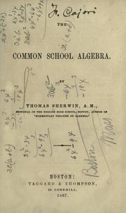 Cover of: common school algebra.