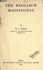 Cover of: The research magnificent by H. G. Wells