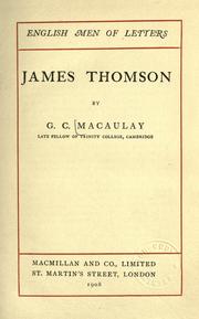 Cover of: James Thomson