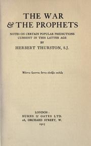 The war & the prophets by Herbert Thurston