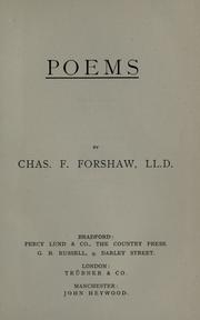 Cover of: Poems by Charles F. Forshaw, Charles F. Forshaw