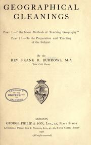 Cover of: Geographical gleanings by Frank Robert Burrows