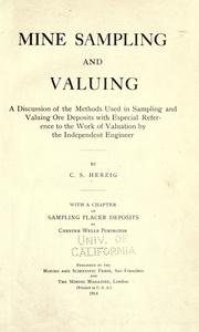 Cover of: Mine sampling and valuing by C. S. Herzig