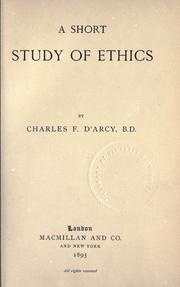 Cover of: A short study of ethics.
