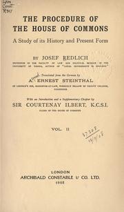Cover of: The procedure of the House of Commons by Redlich, Josef