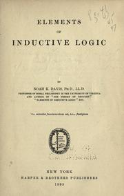 Cover of: Elements of inductive logic. by Noah Knowles Davis