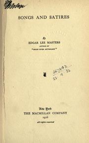Cover of: Songs and satires. by Edgar Lee Masters