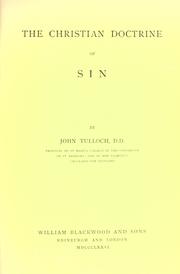 Cover of: The Christian doctrine of sin