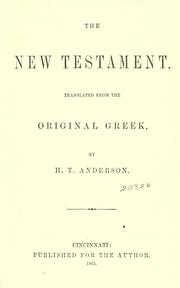 Cover of: The New Testament by H.T Anderson