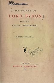 Cover of: Letters, 1804-1813. by Lord Byron