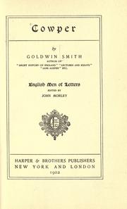 Cover of: Cowper. by Goldwin Smith