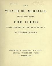 Cover of: The wrath of Achilleus by Όμηρος (Homer)