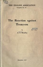 The reaction against Tennyson by Andrew Cecil Bradley