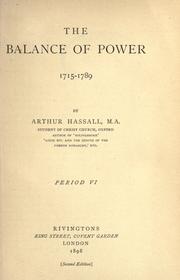 Cover of: The balance of power, 1715-1789. by Arthur Hassall