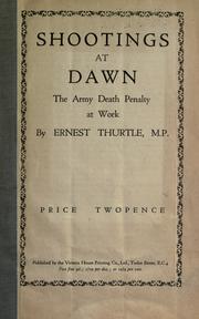 Cover of: Shootings at dawn by Ernest Thurtle