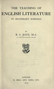 Cover of: The teaching of English literature in secondary schools