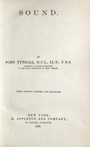 Cover of: Sound by John Tyndall