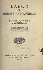 Cover of: Labor in Europe and America by Samuel Gompers