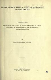 Plane cubics with a given quadrangle of inflexions by Bird Margaret Turner