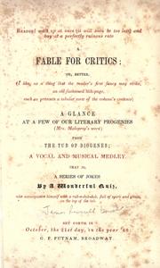 Cover of: A fable for critics by James Russell Lowell