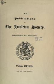 Cover of: The Publications of the Harleian Society, Volume XLVIII: Obituary Volume 5 by Musgrave, William Sir