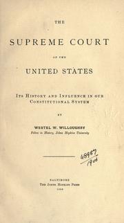 Cover of: The Supreme court of the United States by Westel Woodbury Willoughby, Westel Woodbury Willoughby