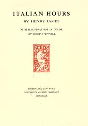 Cover of: Italian hours by Henry James