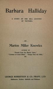 Cover of: Barbara Halliday by Marion Miller Knowles, Marion Miller Knowles