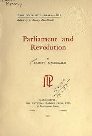 Parliament and revolution by James Ramsay MacDonald